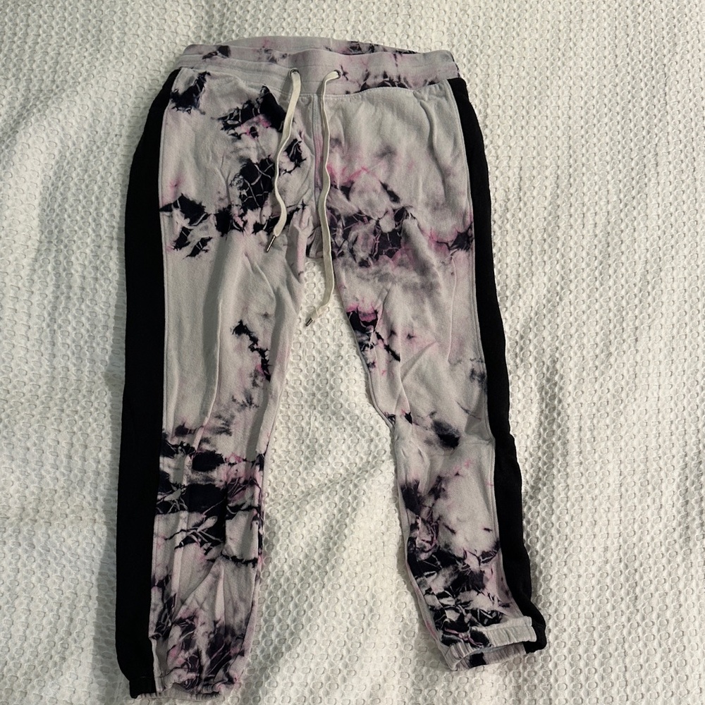 Tie-Dye Joggers - Black and Pink